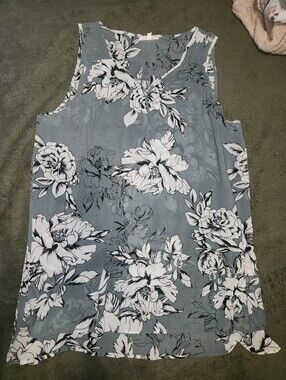 Maurices Sage Green Floral Sheer Tank